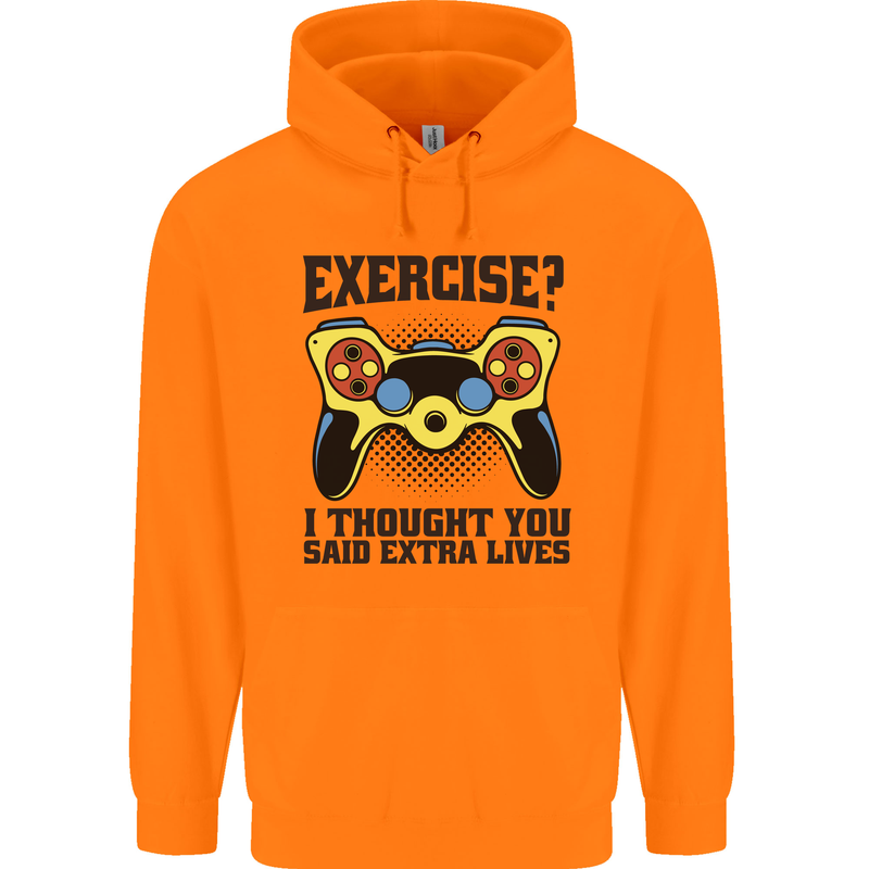 Gaming I Thought Said Extra Lives Gamer Childrens Kids Hoodie Orange