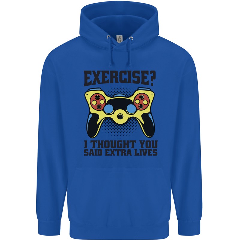 Gaming I Thought Said Extra Lives Gamer Childrens Kids Hoodie Royal Blue
