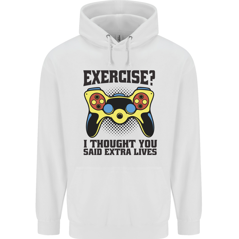 Gaming I Thought Said Extra Lives Gamer Childrens Kids Hoodie White