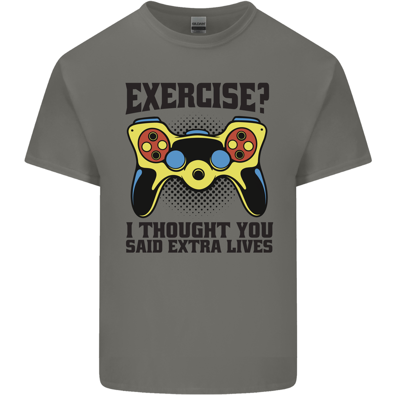Gaming I Thought Said Extra Lives Gamer Kids T-Shirt Childrens Charcoal