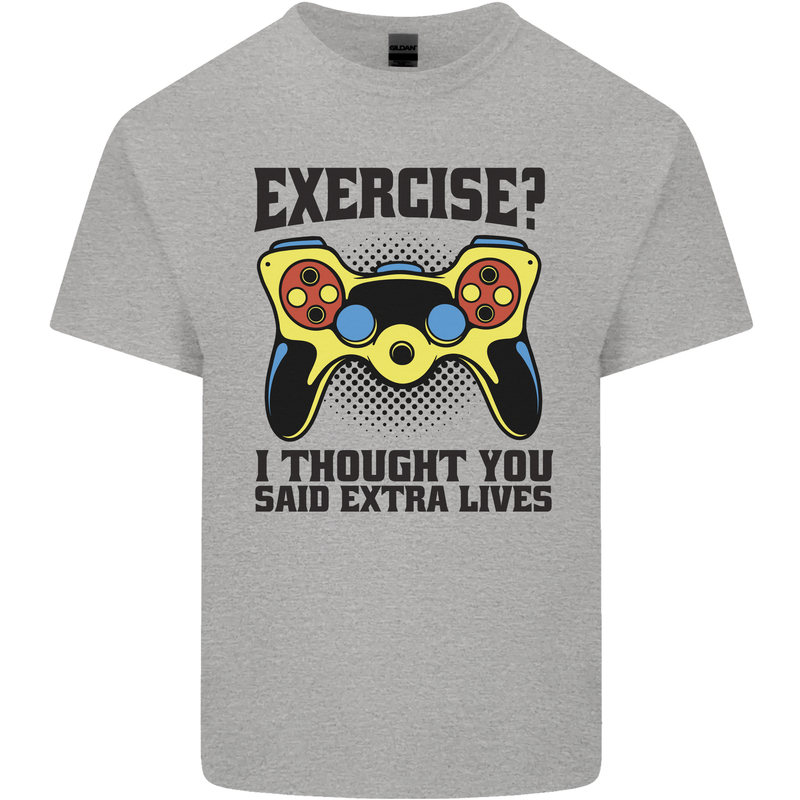 Gaming I Thought Said Extra Lives Gamer Kids T-Shirt Childrens Sports Grey