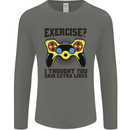 Gaming I Thought Said Extra Lives Gamer Mens Long Sleeve T-Shirt Charcoal
