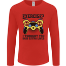 Gaming I Thought Said Extra Lives Gamer Mens Long Sleeve T-Shirt Red