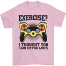 Gaming I Thought Said Extra Lives Gamer Mens T-Shirt 100% Cotton Light Pink