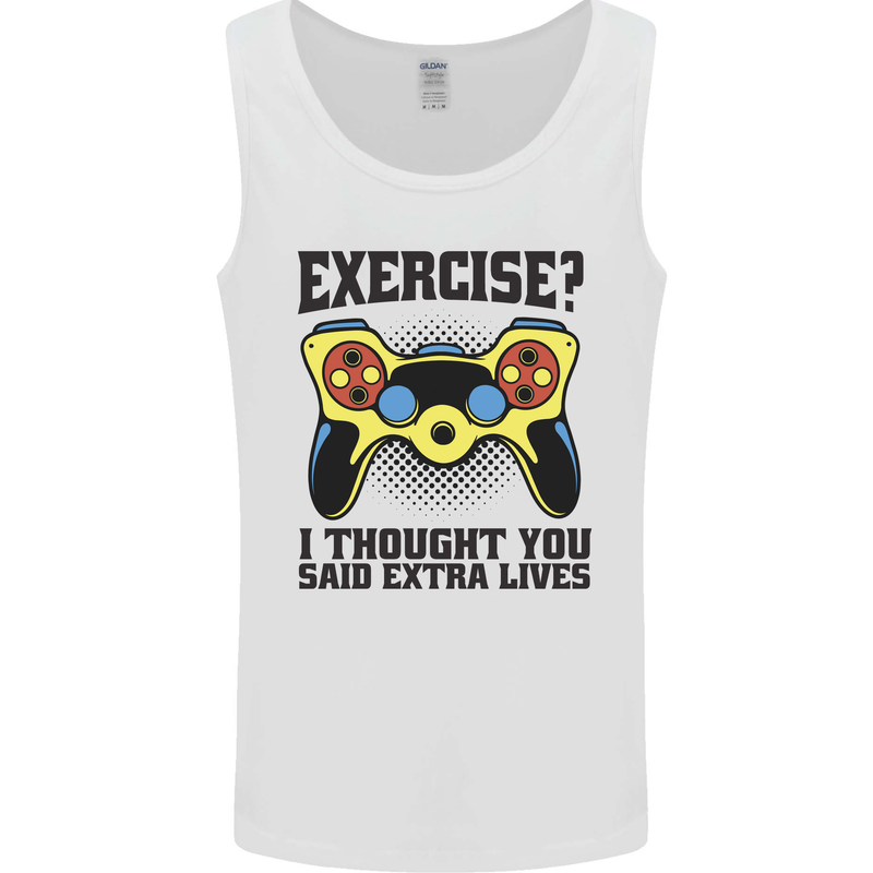 Gaming I Thought Said Extra Lives Gamer Mens Vest Tank Top White