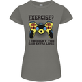 Gaming I Thought Said Extra Lives Gamer Womens Petite Cut T-Shirt Charcoal