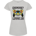 Gaming I Thought Said Extra Lives Gamer Womens Petite Cut T-Shirt Sports Grey