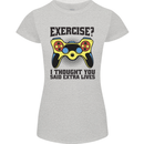 Gaming I Thought Said Extra Lives Gamer Womens Petite Cut T-Shirt Sports Grey