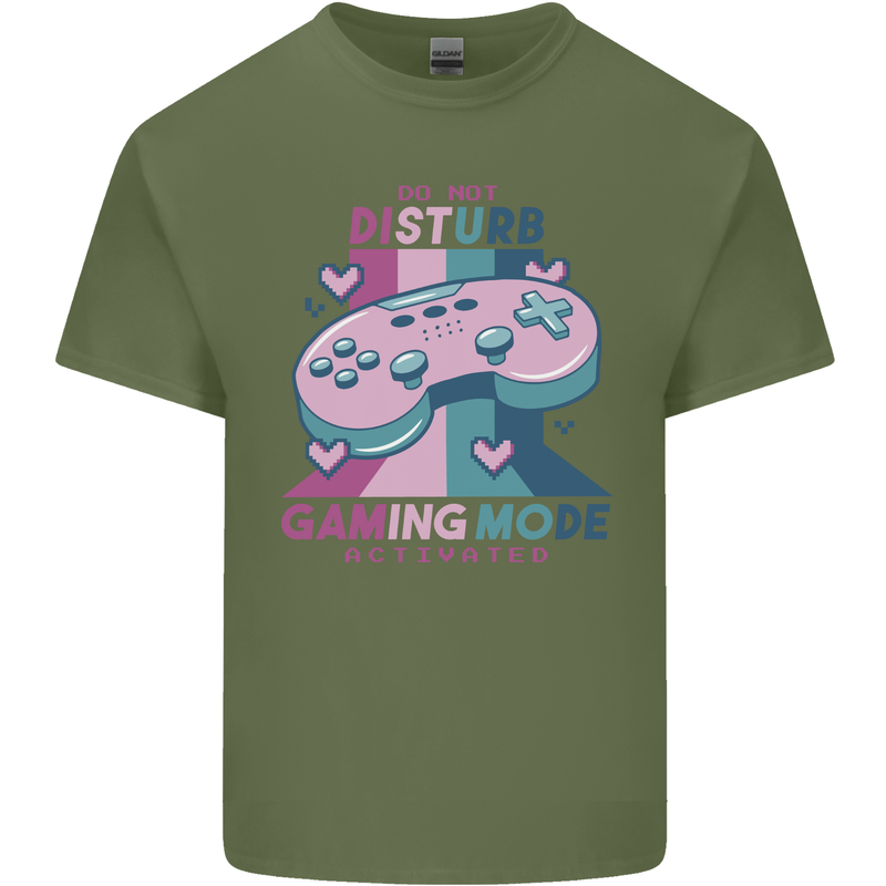 Gaming Mode Activated Video Games Gamer Mens Cotton T-Shirt Tee Top Military Green