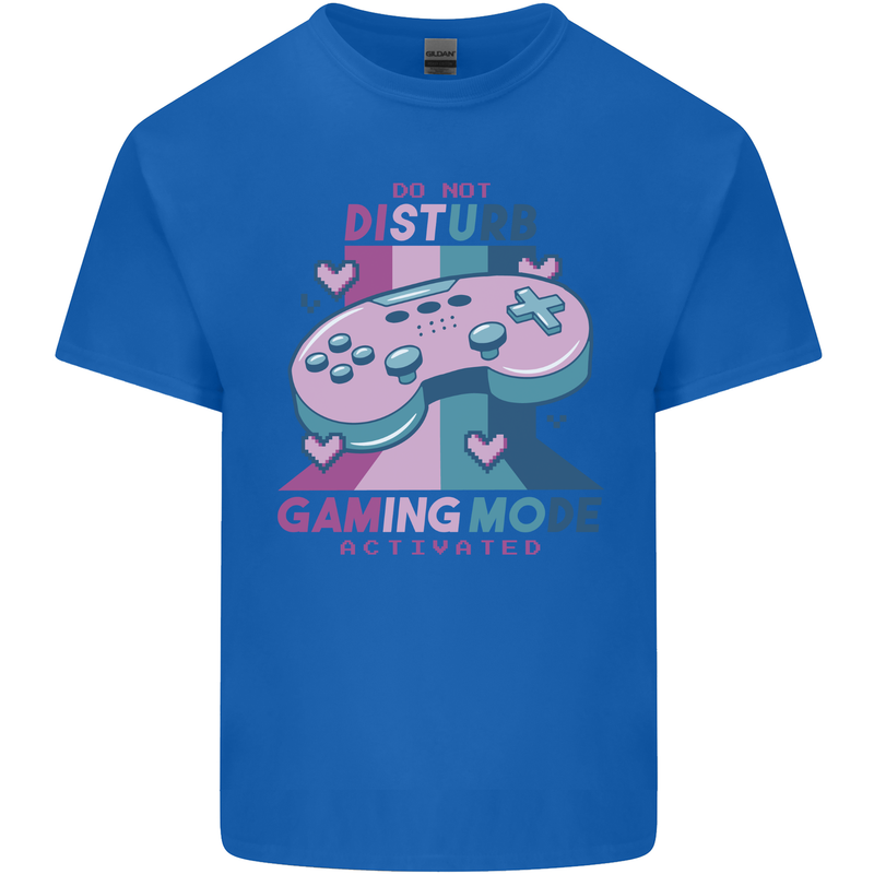 Gaming Mode Activated Video Games Gamer Mens Cotton T-Shirt Tee Top Royal Blue