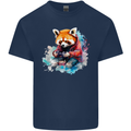 Gaming Red Panda Video Games Gamer Mens Cotton T-Shirt Tee Top Navy Blue