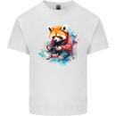 Gaming Red Panda Video Games Gamer Mens Cotton T-Shirt Tee Top White