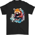Gaming Red Panda Video Games Gamer Mens T-Shirt 100% Cotton Black