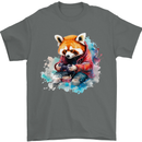 Gaming Red Panda Video Games Gamer Mens T-Shirt 100% Cotton Charcoal