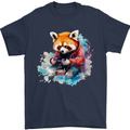 Gaming Red Panda Video Games Gamer Mens T-Shirt 100% Cotton Navy Blue