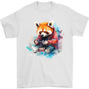 Gaming Red Panda Video Games Gamer Mens T-Shirt 100% Cotton White