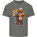 Gangster Bear With Loads of Money Cash Hustle Mens Cotton T-Shirt Tee Top Charcoal