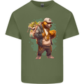 Gangster Bear With Loads of Money Cash Hustle Mens Cotton T-Shirt Tee Top Military Green