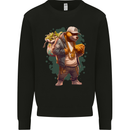 Gangster Bear With Loads of Money Cash Hustle Mens Sweatshirt Jumper Black