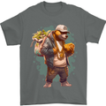 Gangster Bear With Loads of Money Cash Hustle Mens T-Shirt 100% Cotton Charcoal