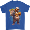 Gangster Bear With Loads of Money Cash Hustle Mens T-Shirt 100% Cotton Royal Blue