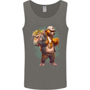 Gangster Bear With Loads of Money Cash Hustle Mens Vest Tank Top Charcoal