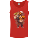 Gangster Bear With Loads of Money Cash Hustle Mens Vest Tank Top Red