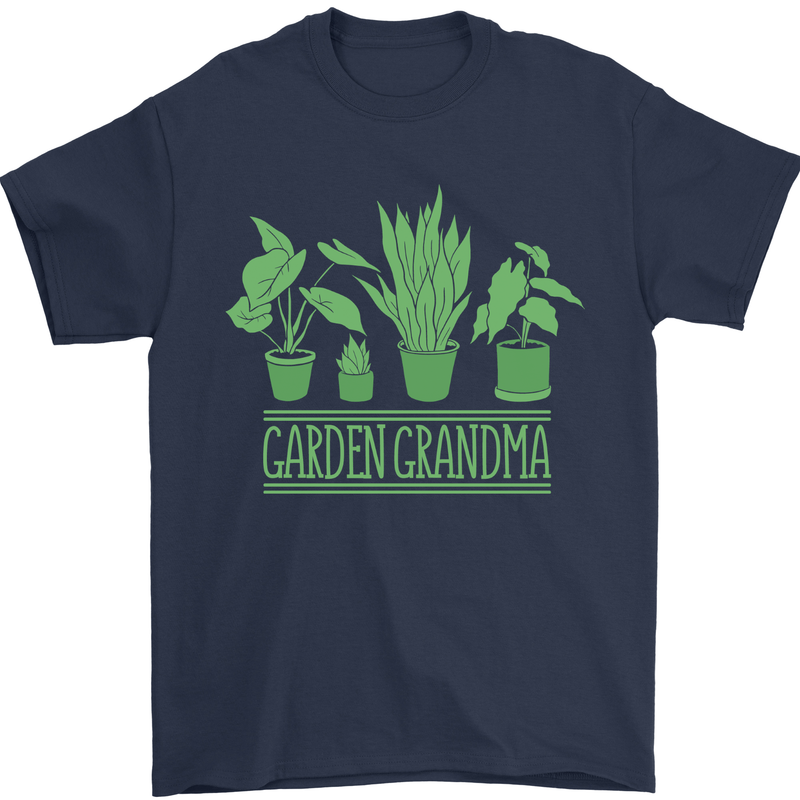 Garden Grandma Funny Grandparents Day Mens T-Shirt 100% Cotton Navy Blue