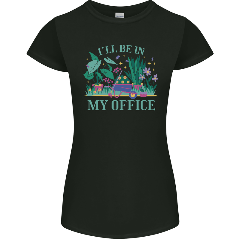 Gardener Funny Gardening Garden Plants Womens Petite Cut T-Shirt Black