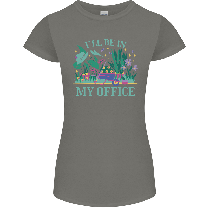 Gardener Funny Gardening Garden Plants Womens Petite Cut T-Shirt Charcoal