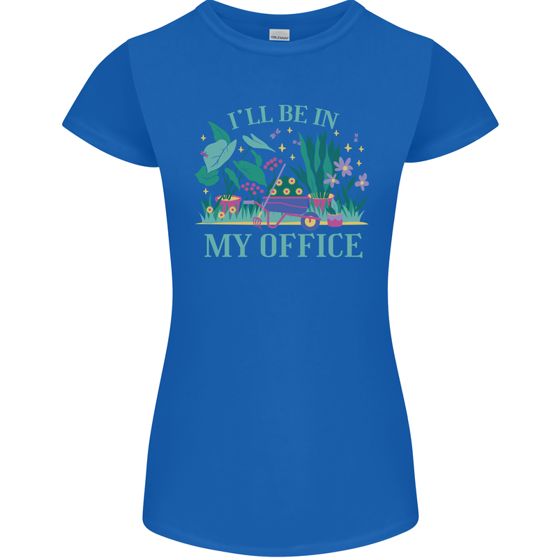 Gardener Funny Gardening Garden Plants Womens Petite Cut T-Shirt Royal Blue