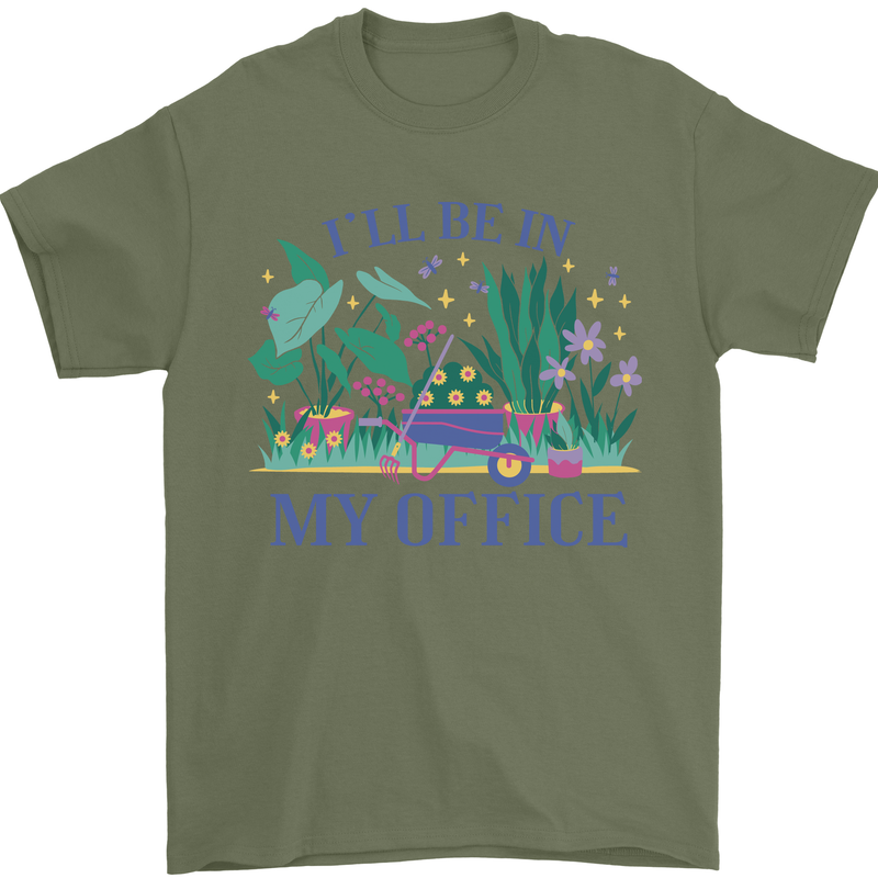 Gardening Funny Gardener Garden Plants Mens T-Shirt 100% Cotton Military Green