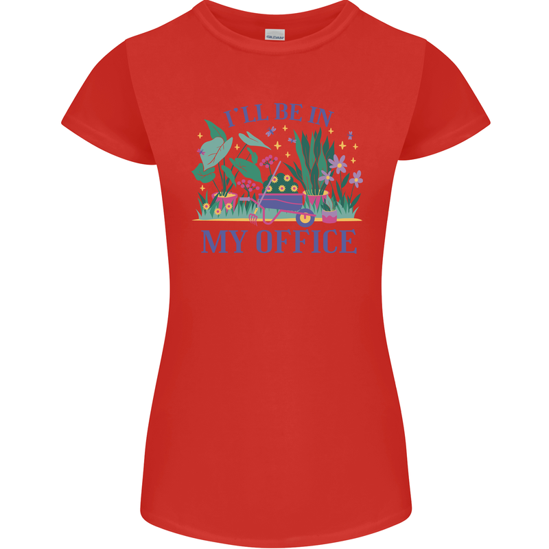 Gardening Funny Gardener Garden Plants Womens Petite Cut T-Shirt Red