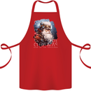 Gear Up Christmas Steampunk Santa Xmas Cotton Apron 100% Organic Red