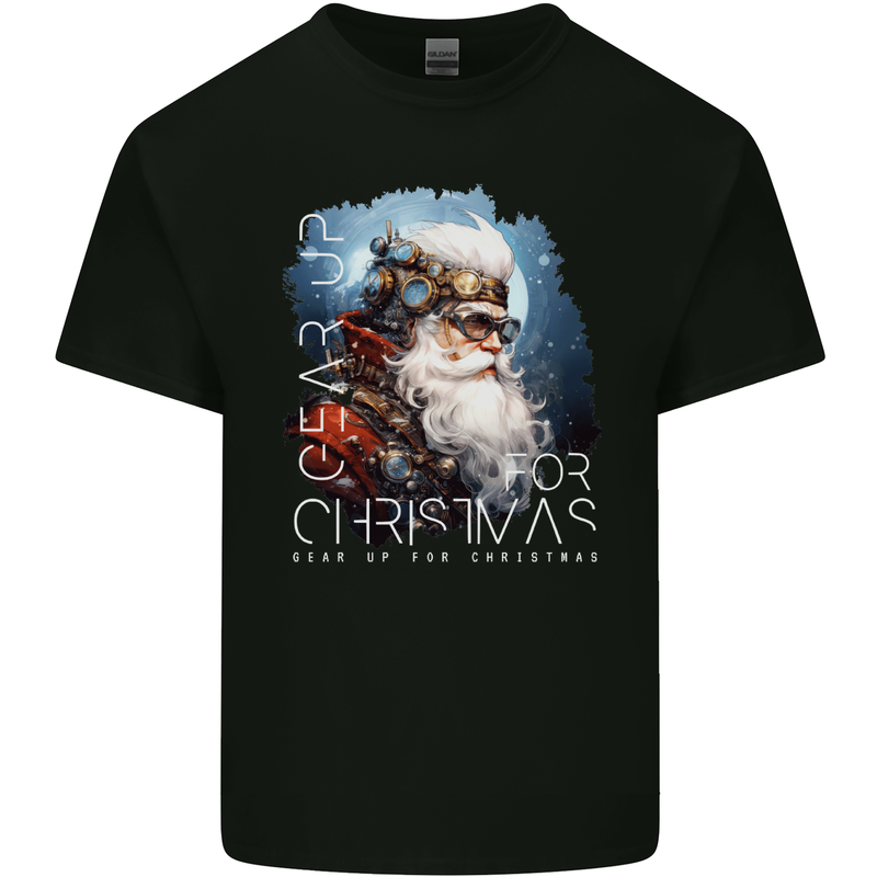 Gear Up Christmas Steampunk Santa Xmas Kids T-Shirt Childrens Black