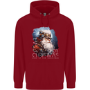 Gear Up Christmas Steampunk Santa Xmas Mens 80% Cotton Hoodie Red