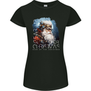 Gear Up Christmas Steampunk Santa Xmas Womens Petite Cut T-Shirt Black