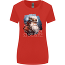 Gear Up Christmas Steampunk Santa Xmas Womens Wider Cut T-Shirt Red