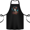 Geisha Girl With Flowers Fantasy Cotton Apron 100% Organic Black
