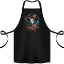 Geisha Girl With Flowers Fantasy Cotton Apron 100% Organic Black