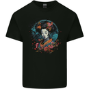 Geisha Girl With Flowers Fantasy Kids T-Shirt Childrens Black