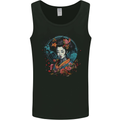 Geisha Girl With Flowers Fantasy Mens Vest Tank Top Black