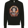 Geisha Girl With Flowers Mens Sweatshirt Jumper Black