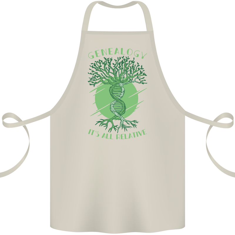 Genealogy Its All Relative Funny DNA Ancestry Cotton Apron 100% Organic Natural