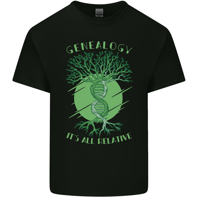 Genealogy Its All Relative Funny DNA Ancestry Kids T-Shirt Childrens Black