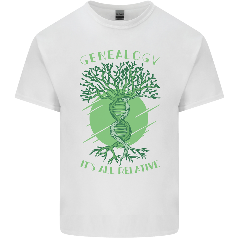 Genealogy Its All Relative Funny DNA Ancestry Kids T-Shirt Childrens White