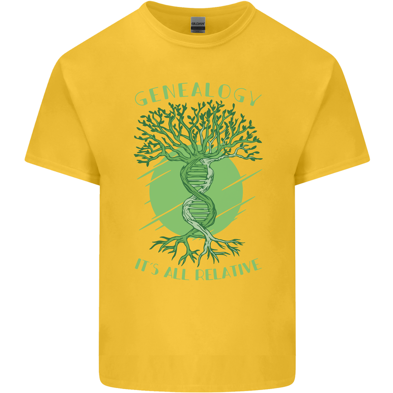 Genealogy Its All Relative Funny DNA Ancestry Kids T-Shirt Childrens Yellow