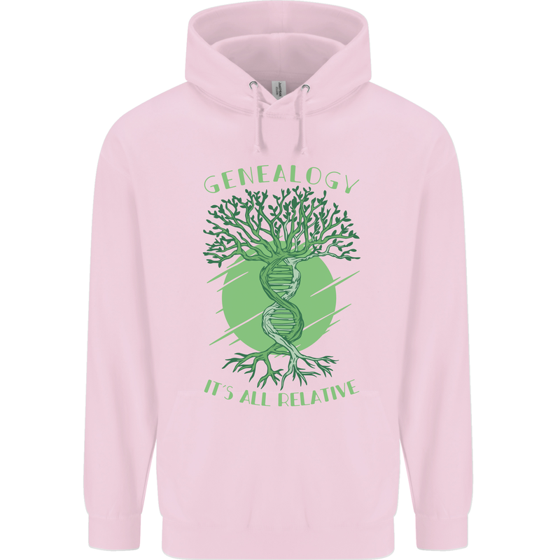 Genealogy Its All Relative Funny DNA Ancestry Mens 80% Cotton Hoodie Light Pink
