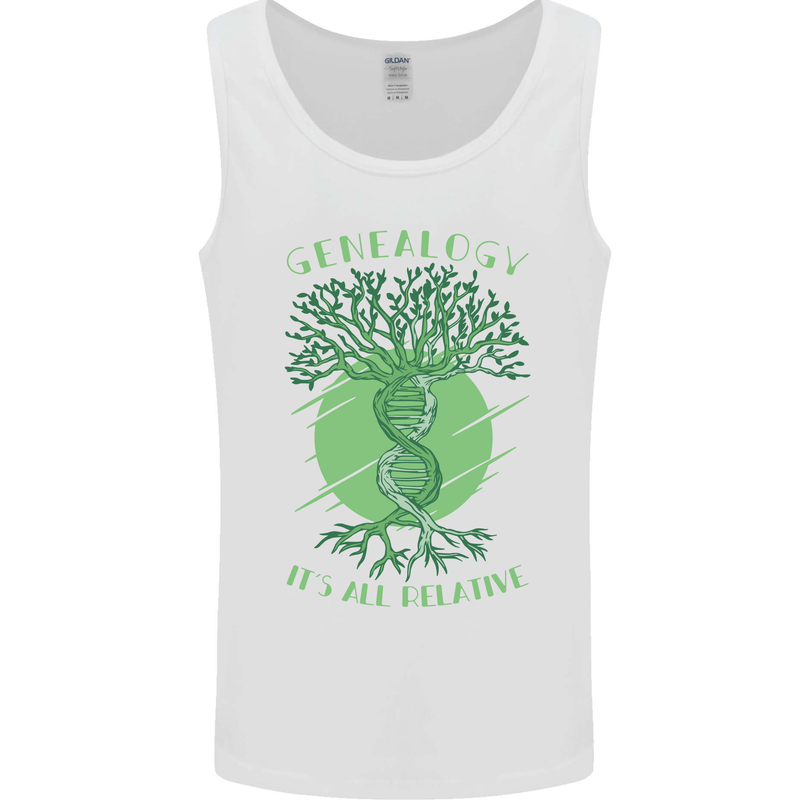 Genealogy Its All Relative Funny DNA Ancestry Mens Vest Tank Top White