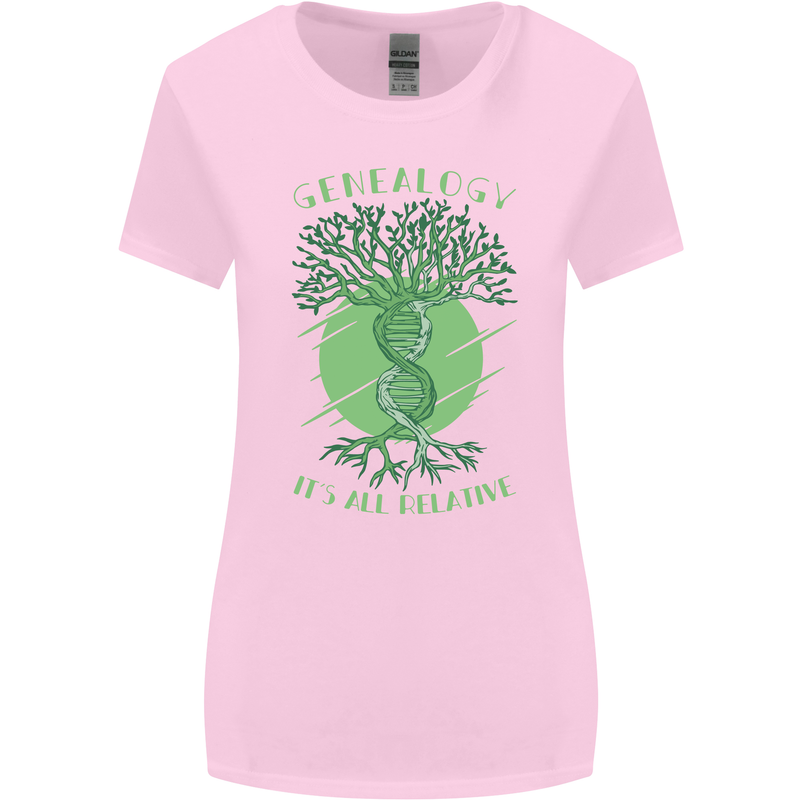 Genealogy Its All Relative Funny DNA Ancestry Womens Wider Cut T-Shirt Light Pink